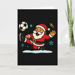 Cartão Papai Noel Futebol Esportes Jogando Natal Neve X