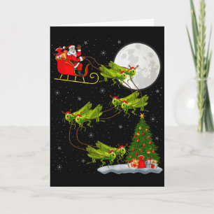 Cartão Papai Noel Grhopper Trenó Voador Divertido Mágico