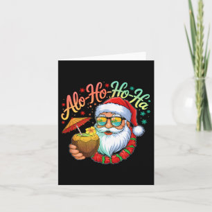 Cartão Papai Noel havaiano engraçado Alo-ho-ho-ha surfand