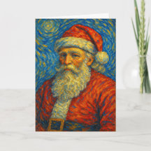 Papai Noel Inspirado por Van Gogh Estrela Noite