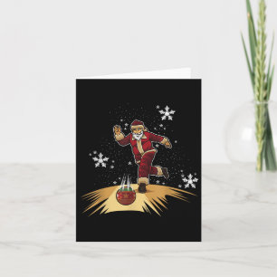 Cartão Papai Noel joga boliche - Presente de Natal para o