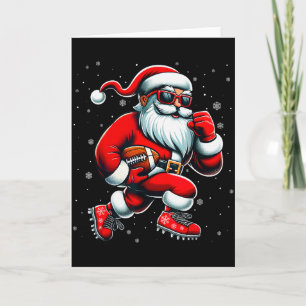 Cartão Papai Noel Jogando Futebol Homens Meninos Futebol
