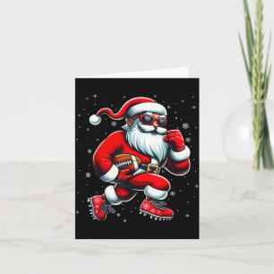 Cartão Papai Noel Jogando Futebol Homens Meninos Futebol