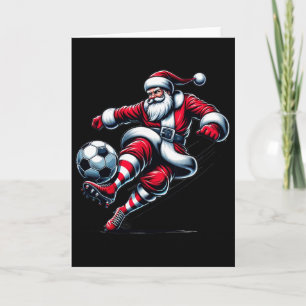 Cartão Papai Noel Jogando Futebol Natal Esportes Mulheres