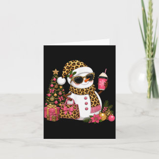 Cartão Papai Noel Leopardo Boneco de Neve Boujee Feriado