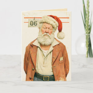 Cartão Papai Noel Mal-Humorado Foto de Natal