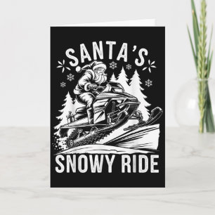 Cartão Papai Noel Moto de Neve Andando Motoneve Cristo Na