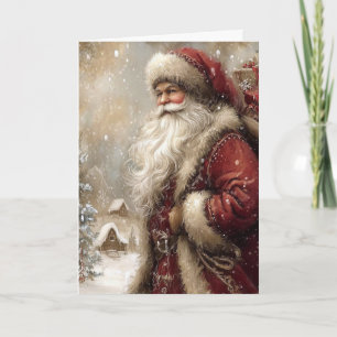 Cartão Papai Noel na Aldeia Feliz Natal Dobrado