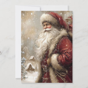 Cartão Papai Noel na Aldeia Feliz Natal Dobrado