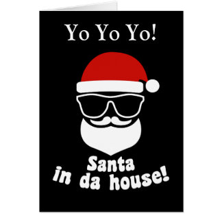 Cartão Papai noel na casa da Dinamarca