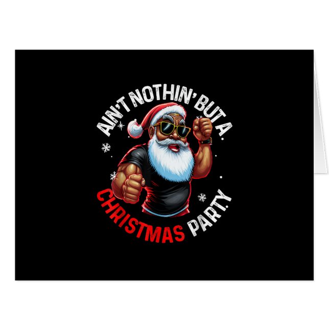 Cartão Papai Noel Natal afro-americano (Frente horizontal)