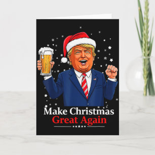 Cartão Papai Noel Natal Divertido Trump Xmas Pijama Faça