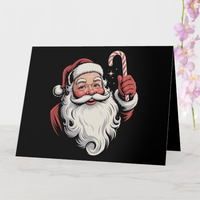 Cartão Papai Noel Natal Presente Retro Vintage (Orquídea)