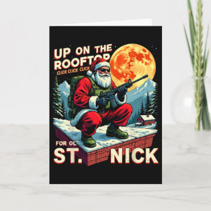 Cartão Papai Noel no Telhado Click Click Clic