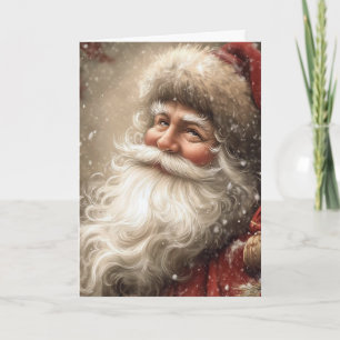 Cartão Papai Noel Nostálgico Natal Dobrado