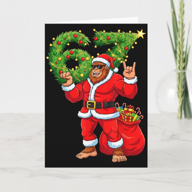 Cartão Papai Noel Pé Grande 67 Meme Seis Sete 6 7 Engraça (Frente)