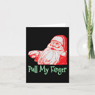 Cartão Papai Noel Puxe Meu Dedo Piada Natal Fart Humor