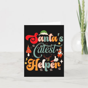 Cartão Papai Noel Retrô Engraçado Auxiliar Mais Fofo