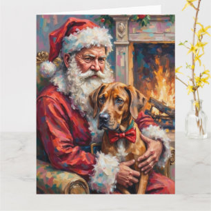 Cartão Papai Noel segurando a arte de Natal do Great Dane