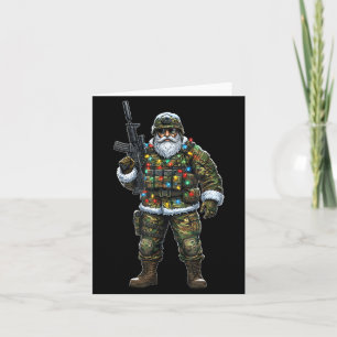Cartão Papai Noel Soldado Camuflagem Natal Militar Caçado