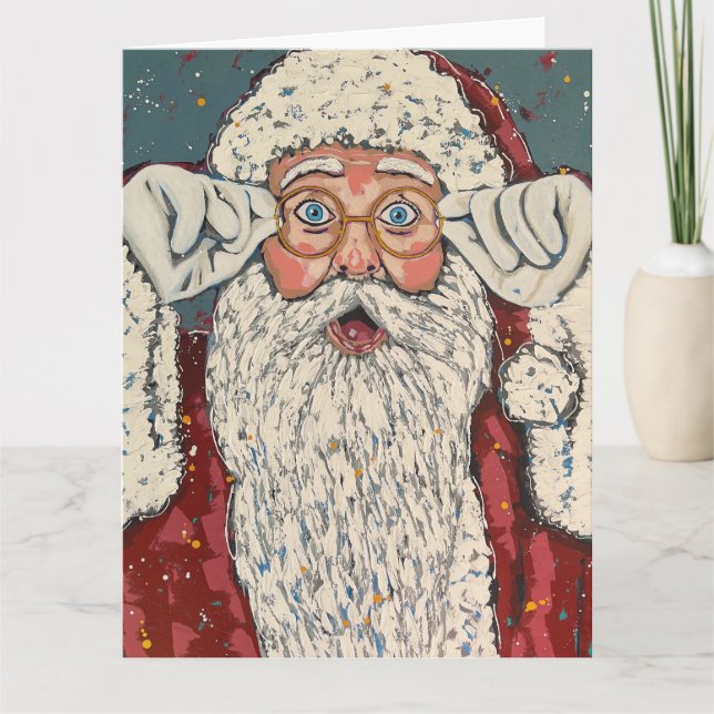 Cartão Papai Noel Surpreso (Frente)