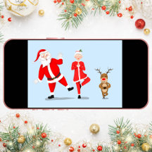 Papai Noel Tentando Fazer Ioga Com a Sra. Claus e 