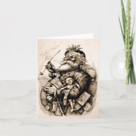 Cartão Papai Noel Velho e Alegre