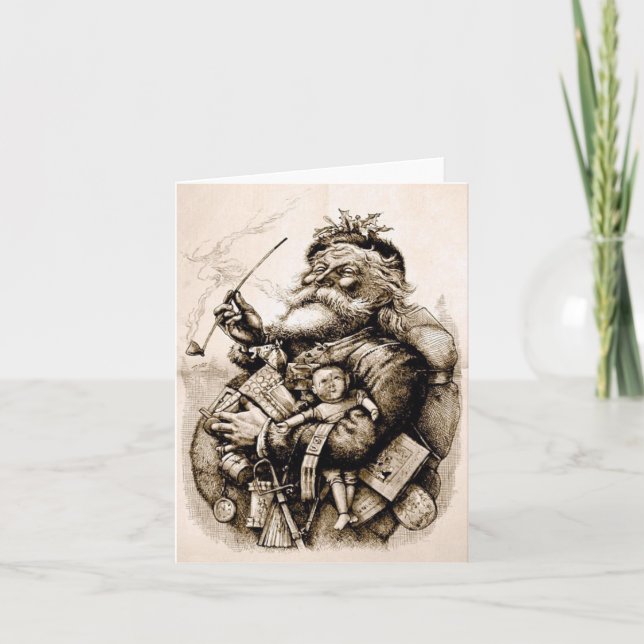 Cartão Papai Noel Velho e Alegre (Frente)