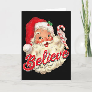 Cartão Papai Noel Vintage Groovy Feliz Natal Homens Mulhe