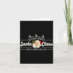 Cartão Papai Noel Vintage Passeios de Trenó de Natal Rena