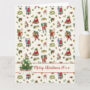 Cartão Papai Noel Vintage Personalizado Natal