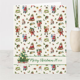 Cartão Papai Noel Vintage Personalizado Natal