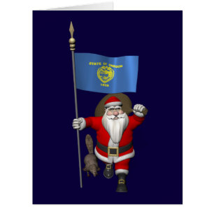 Cartão Papai Noel Visita O Estado Do Castor