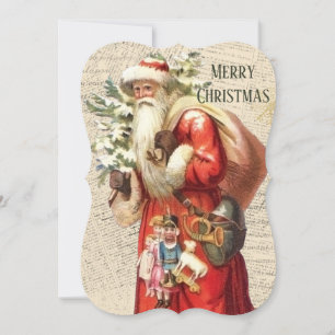 Cartão Papai Noel Vitoriano Natal Vintage 