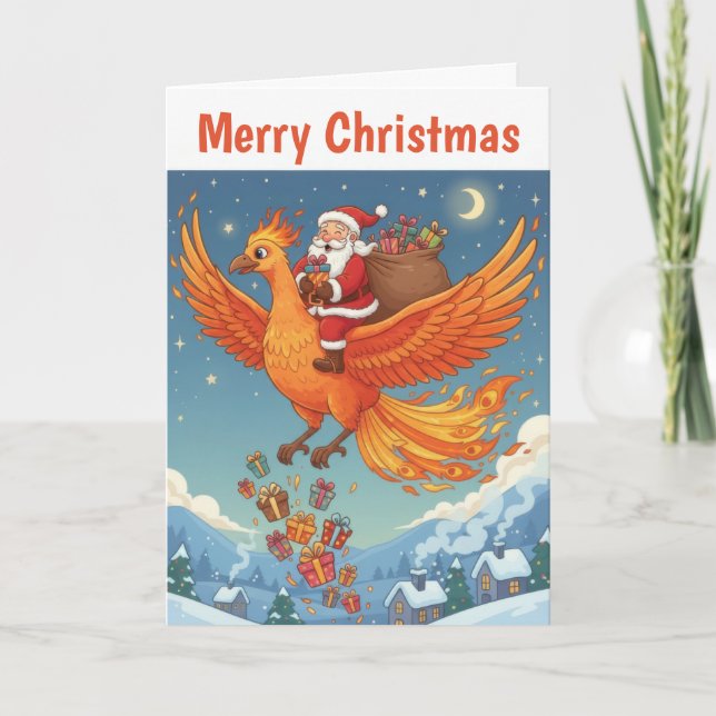 Cartão Papai Noel Voador Natal (Frente)
