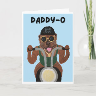 Cartão Papai-O Feliz Dia dos Pais Pit Bull Motoqueiro