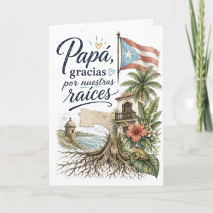 Cartão Papai Obrigado Por Nossas Raízes Porto Rico