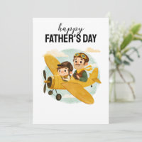 Papai Voando Avião Nuvens Fofo Feliz Dia dos Pais