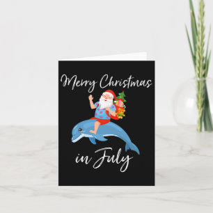 Cartão Papais noeis Andando Golfinho Feliz Natal Em Julho
