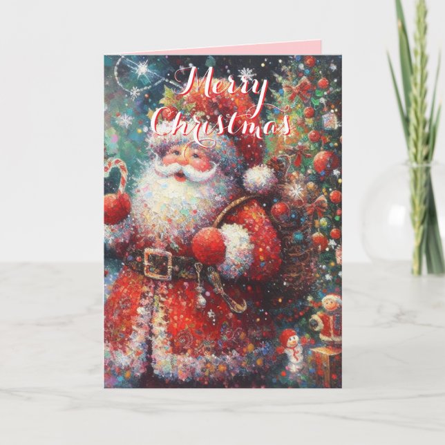 Cartão Papais noeis Árvore de Natal Personalizada Natal (Frente)