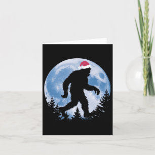 Cartão Papais noeis Bigfoot Moon Engraçado Sasquatch Beli