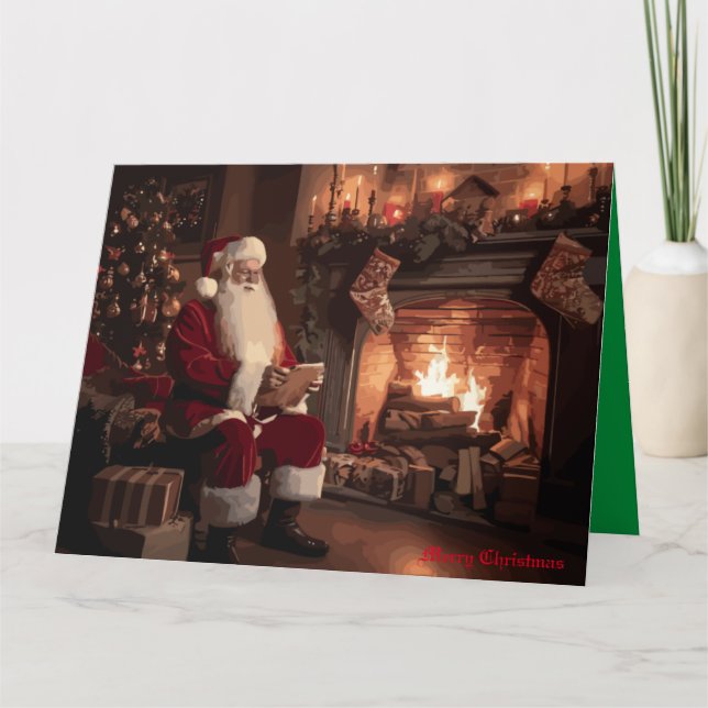 Cartão Papais noeis Cozy Nook (Frente)