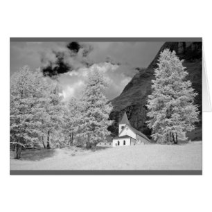 Cartão Papais noeis Croce Sanctuary in Dolomites, Itália