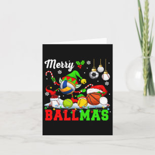 Cartão Papais noeis De Ballmas felizes Elf De Voleibol