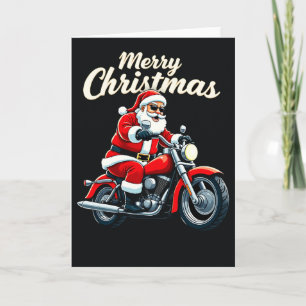 Cartão Papais noeis de Biker Legal Motocicleta Feliz Nata