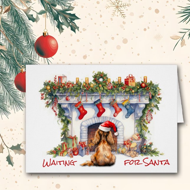 Cartão Papais noeis de Cachorro Paniel de Cocker Esperam  (Criador carregado)