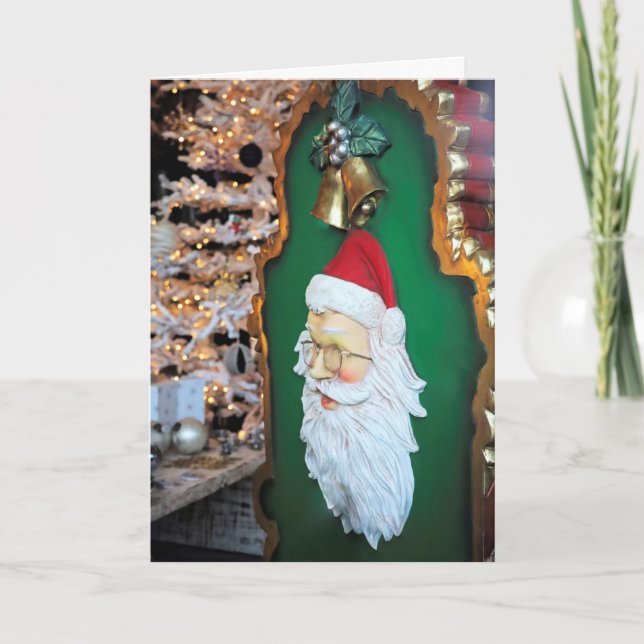 Cartão Papais noeis de exibição da janela (Frente)