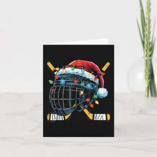 Cartão Papais noeis De Hóquei No Gelo Xmas Boys Ugly S