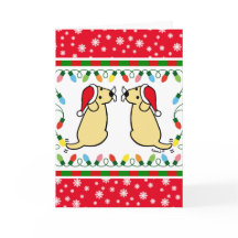 Papais noeis de Labradores Amarelos Gêmeos de Nata