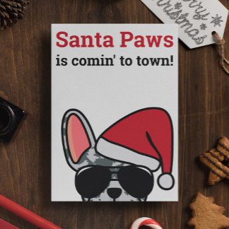 Cartão Papais noeis de Natal Blue Merle Buldogue Francês